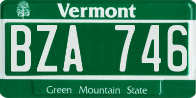 VT license plate BZA746