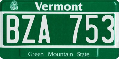 VT license plate BZA753