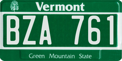 VT license plate BZA761