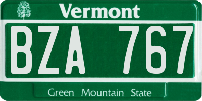 VT license plate BZA767