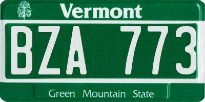 VT license plate BZA773