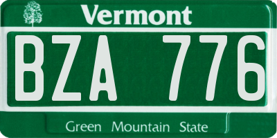 VT license plate BZA776