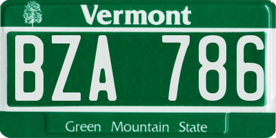 VT license plate BZA786