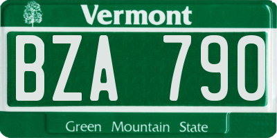 VT license plate BZA790