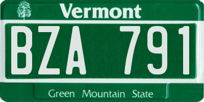 VT license plate BZA791