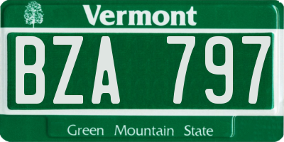 VT license plate BZA797