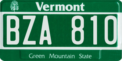 VT license plate BZA810