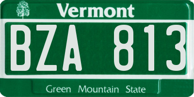 VT license plate BZA813