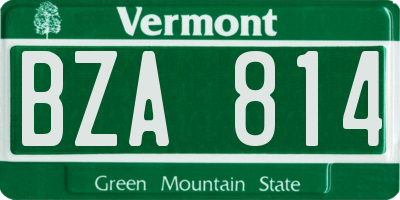 VT license plate BZA814