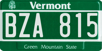 VT license plate BZA815