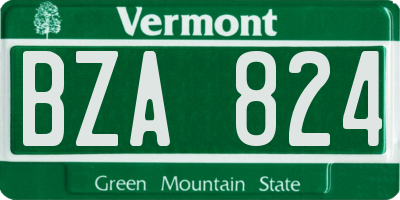 VT license plate BZA824