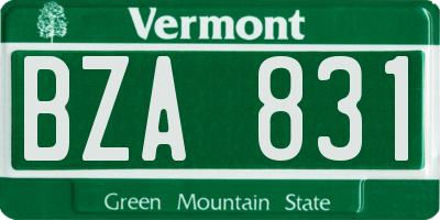 VT license plate BZA831