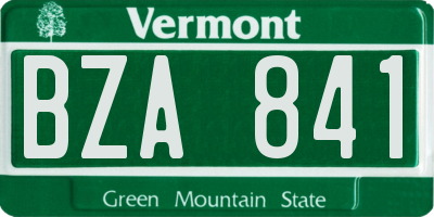 VT license plate BZA841