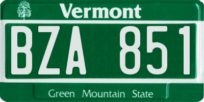 VT license plate BZA851