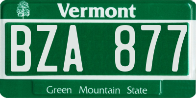 VT license plate BZA877