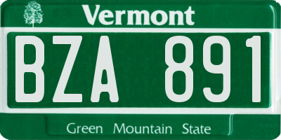 VT license plate BZA891