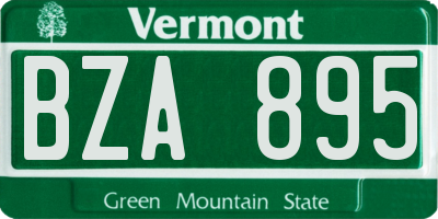 VT license plate BZA895