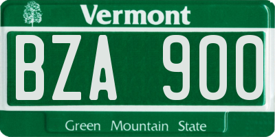 VT license plate BZA900