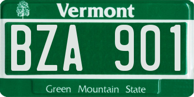 VT license plate BZA901