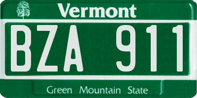 VT license plate BZA911