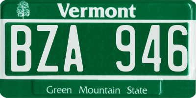 VT license plate BZA946