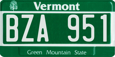VT license plate BZA951