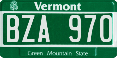 VT license plate BZA970