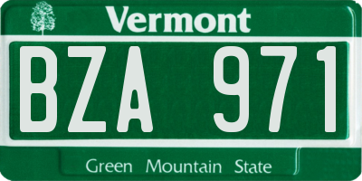 VT license plate BZA971