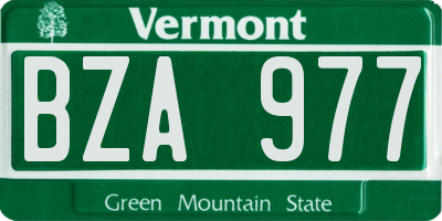 VT license plate BZA977