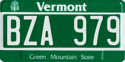 VT license plate BZA979