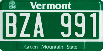 VT license plate BZA991