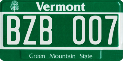 VT license plate BZB007