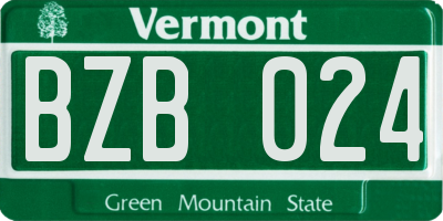 VT license plate BZB024
