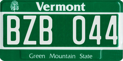 VT license plate BZB044