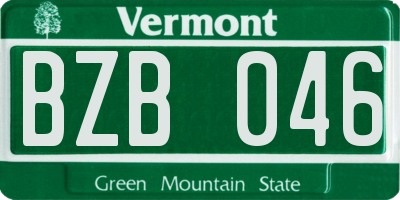 VT license plate BZB046