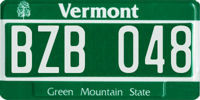 VT license plate BZB048