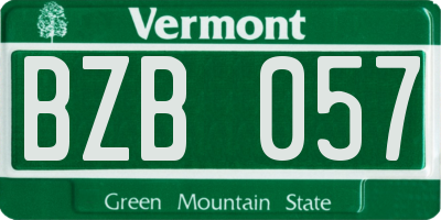 VT license plate BZB057