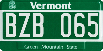 VT license plate BZB065