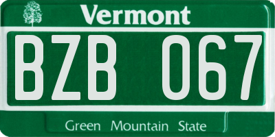 VT license plate BZB067