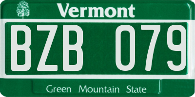 VT license plate BZB079