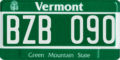 VT license plate BZB090
