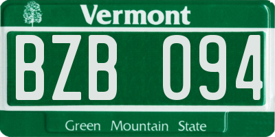 VT license plate BZB094
