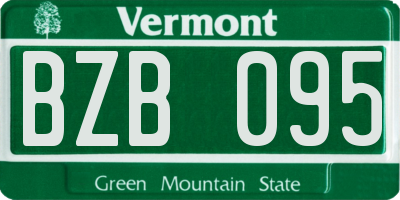 VT license plate BZB095