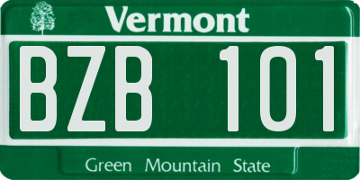 VT license plate BZB101