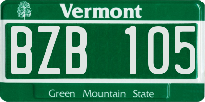 VT license plate BZB105