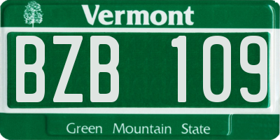 VT license plate BZB109