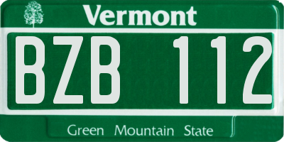 VT license plate BZB112
