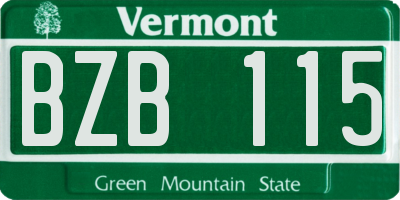 VT license plate BZB115