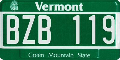 VT license plate BZB119