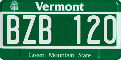 VT license plate BZB120